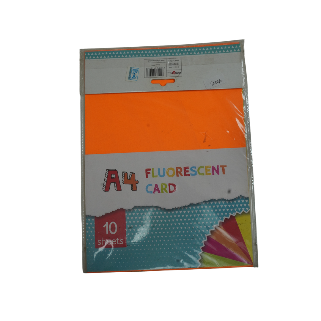Kc A4 10 Sheets Fluorescent Card Pack
