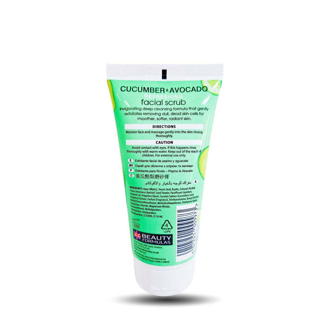 Beauty Formulas Cucumber & Avocado Facial Scrub Tube 150Ml