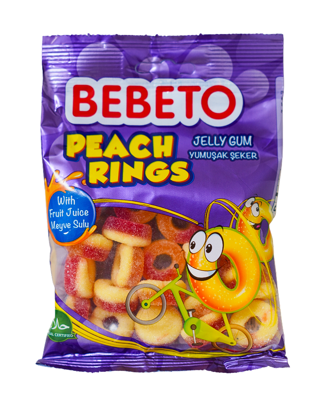 Bebeto Jelly Gum Peach Rings 80G