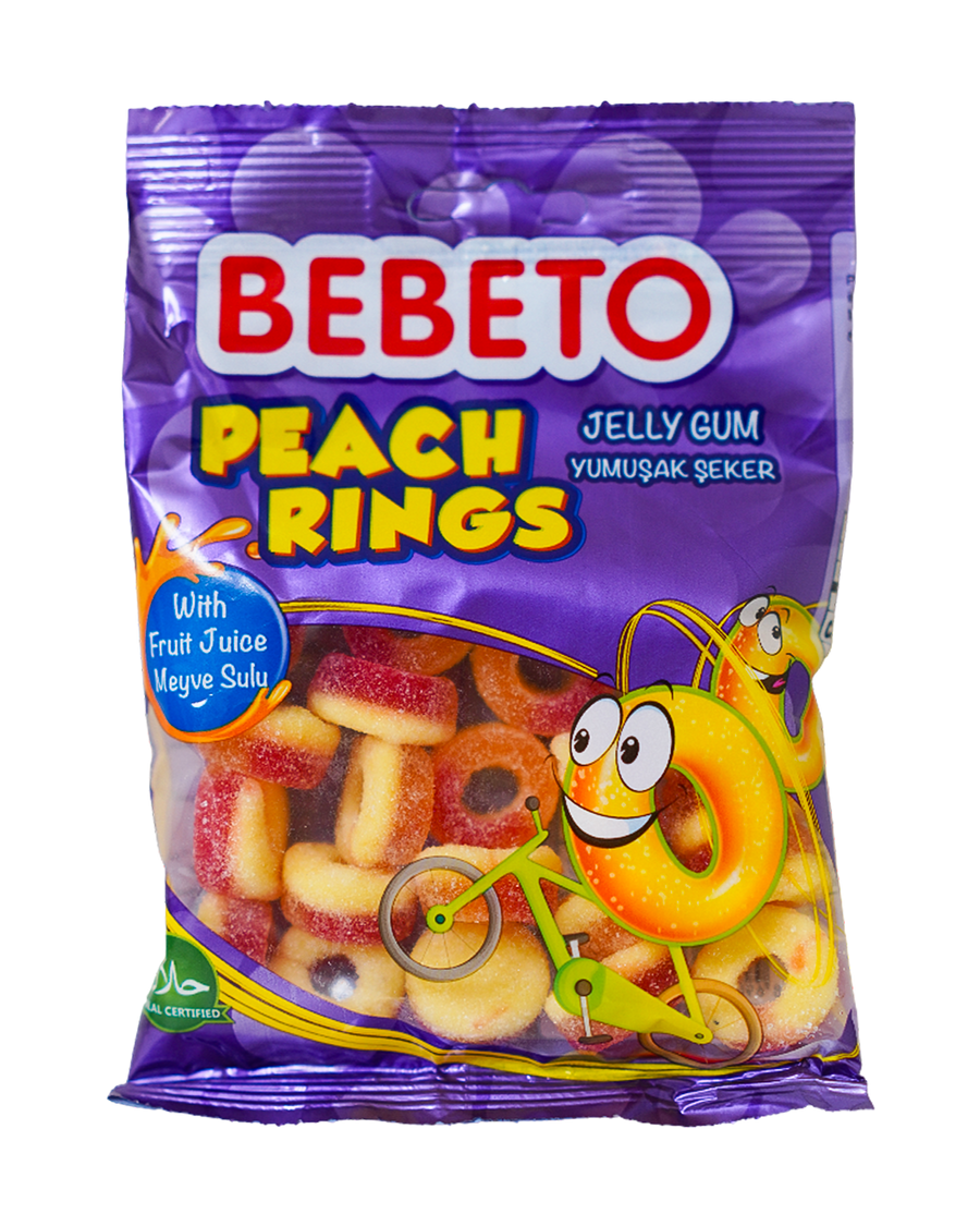 Bebeto Jelly Gum Peach Rings 80G