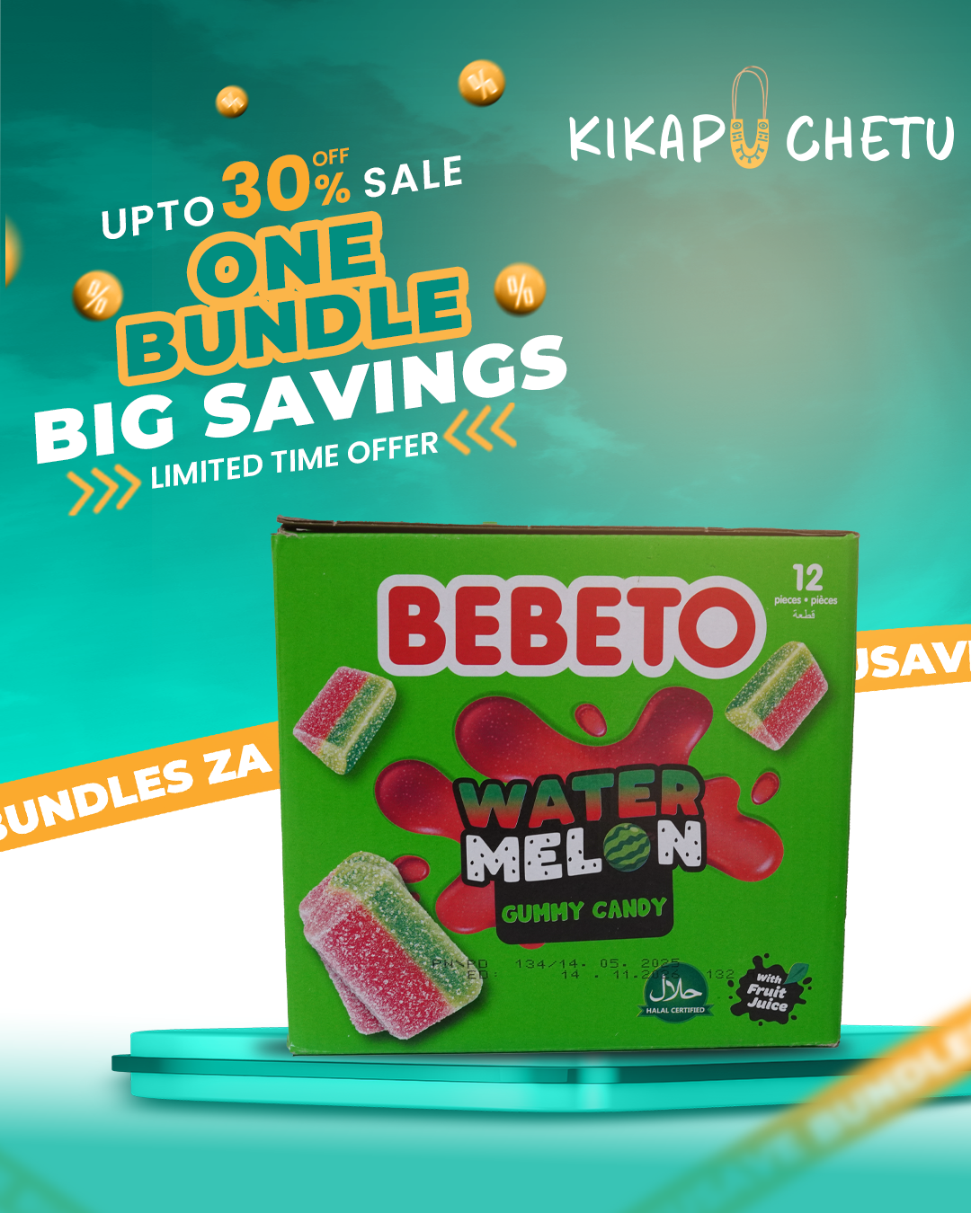 Bebeto Gummy Candy Watermelon 35G 24PCS- Pack Wholesale Discount