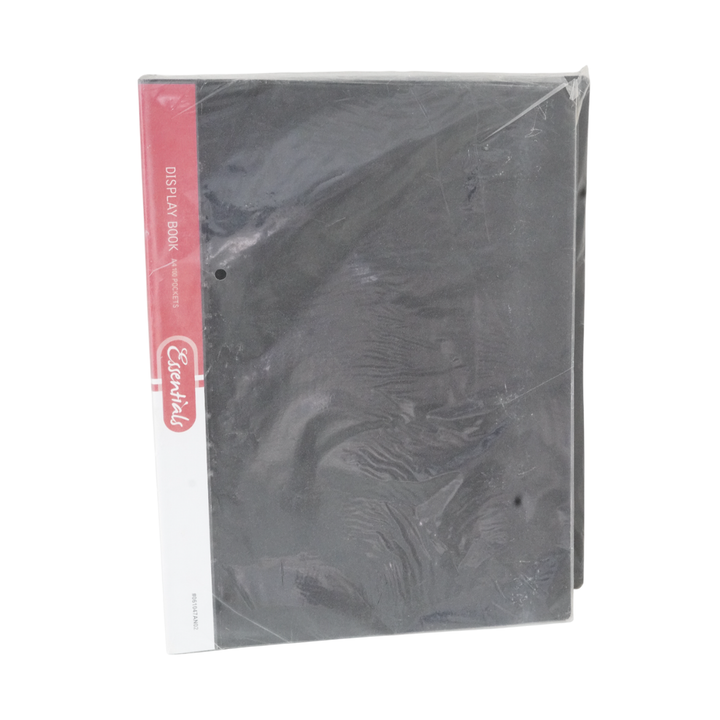 Essentials Display Book A4 100 Pocket Black 061047An02