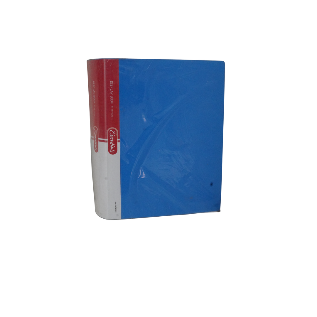 Essentials Display Book A4 100 Pocket Blue 061047An02