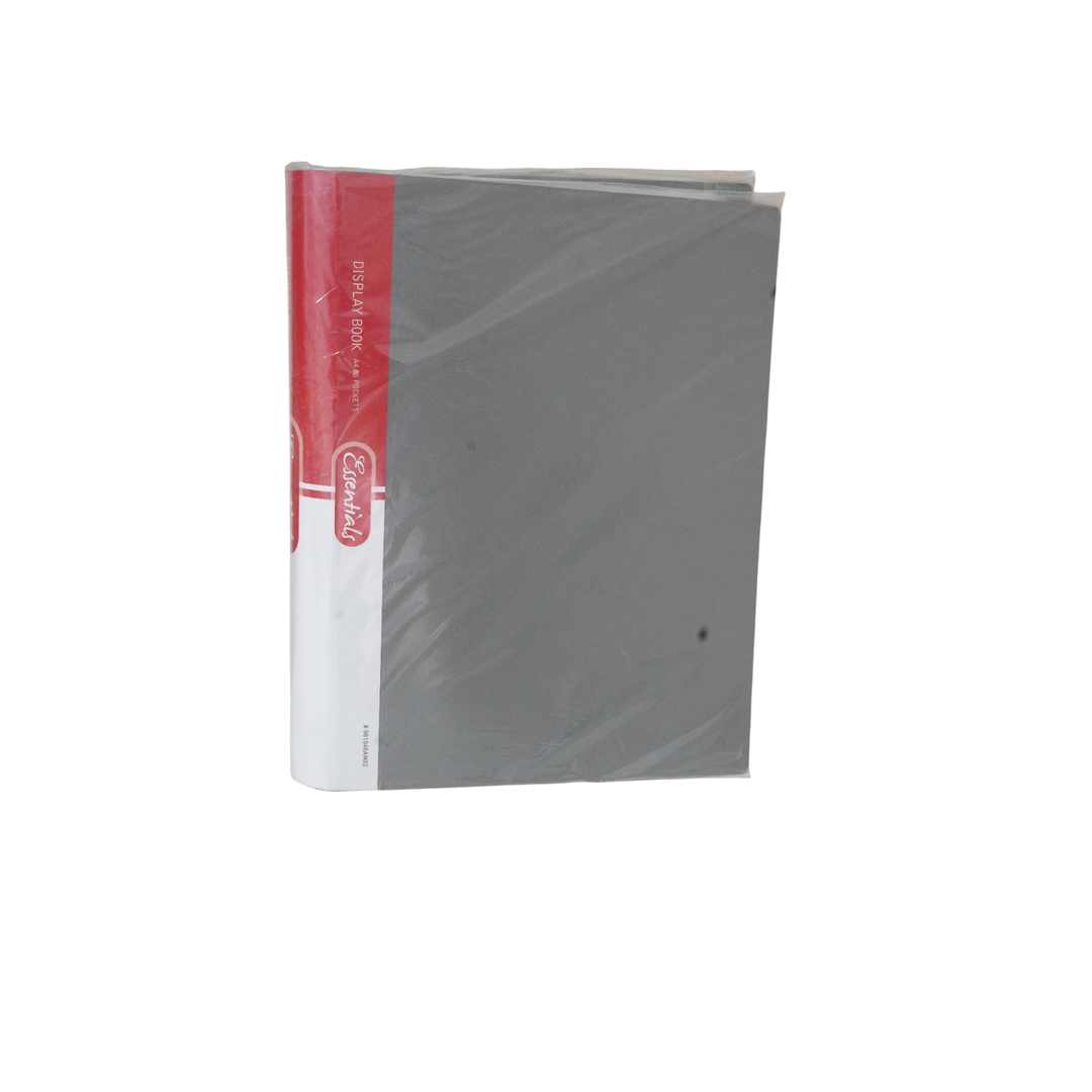 Essentials Display Book A4 100Pocket Grey 061047An02