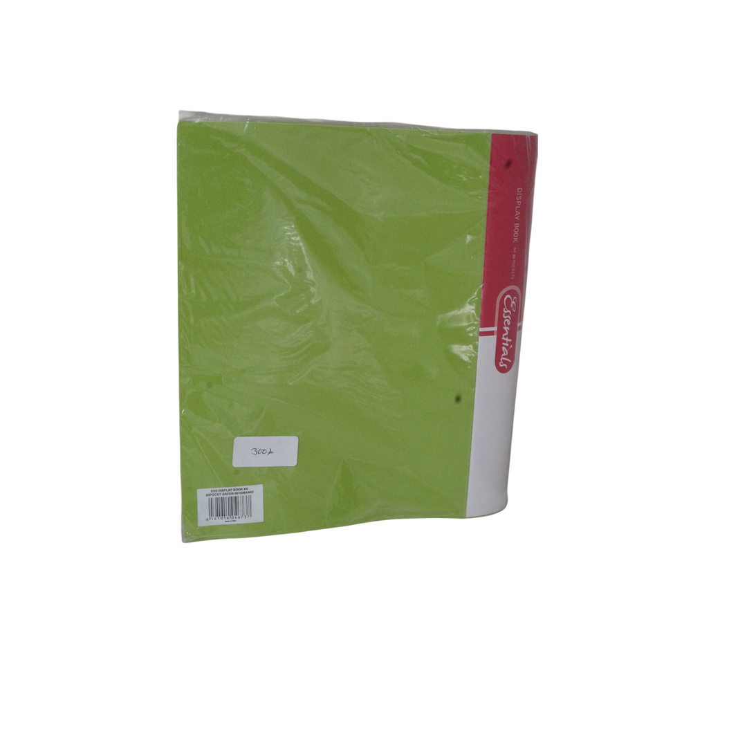 Essentials Display Book A4 80Pocket Green 061046An02