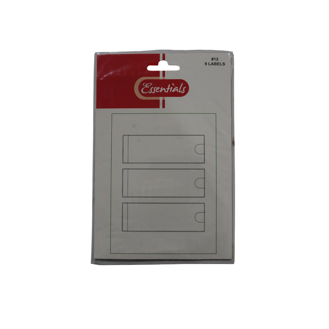 Essentials Filing Holder Label 9L#12