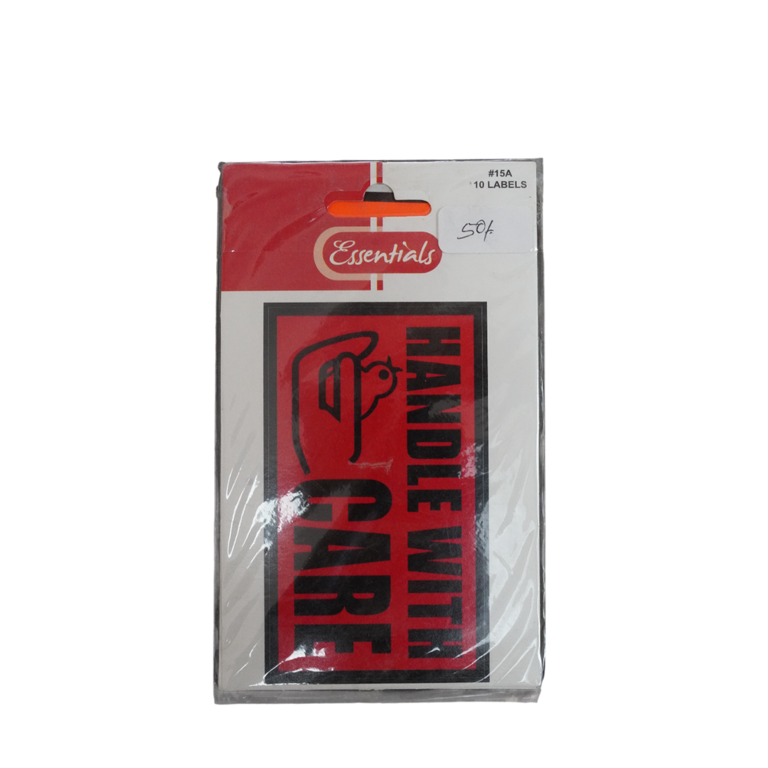 Essentials Handle with Care Labels 8X13.5Cm 10L#15A
