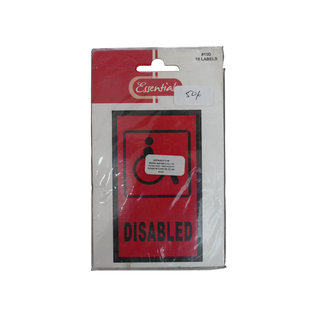 Essentials Disabled Labels 8X13.5Cm 10L#15D