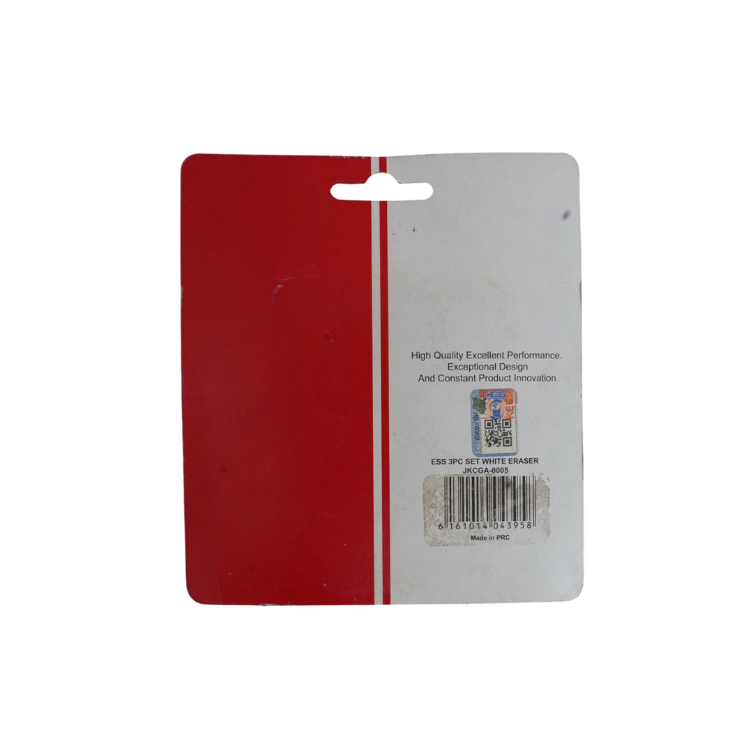 Essentials 3Pc Set White Eraser Jkcga-0005