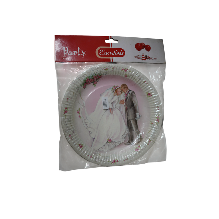Essentials-Kd165 9" Paper Plates Wedding 6`S