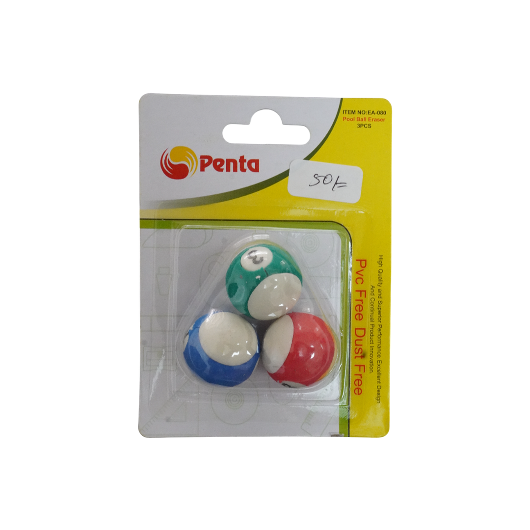 Penta Pool Ball Eraser 3Pc Ea-080