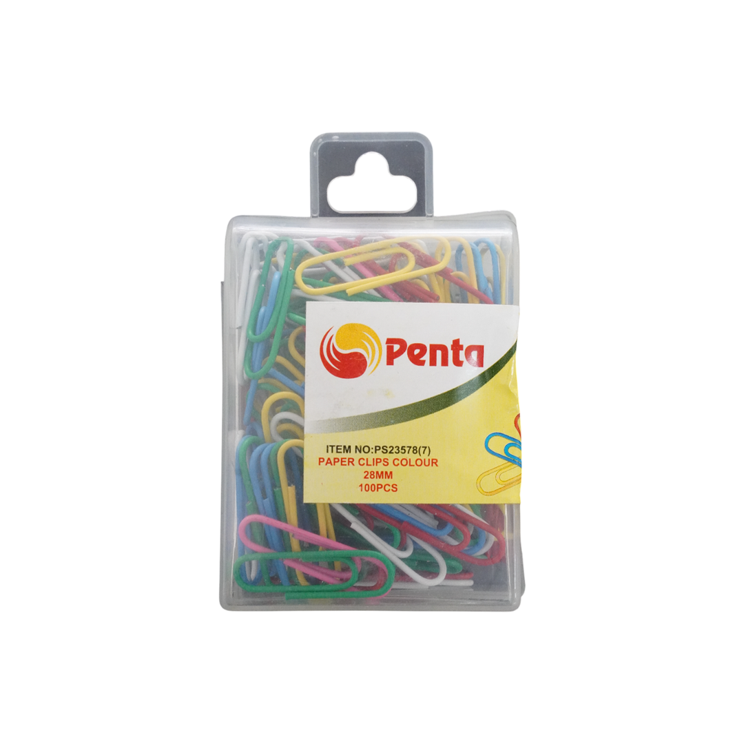Penta 28Mm Paper Clips Col. 100'S
