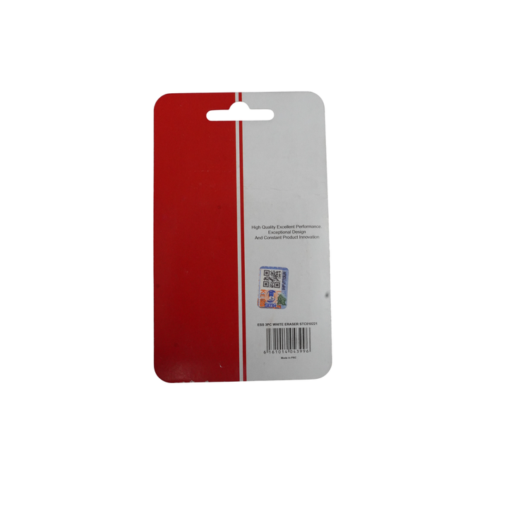 Essentials 3Pc White Eraser Stc010221
