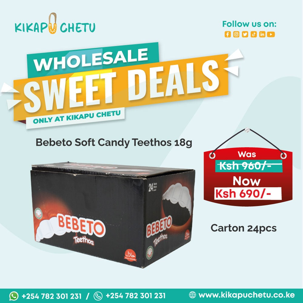 Bebeto Soft Candy Teethos 18G 24PCS- Pack Wholesale Discount