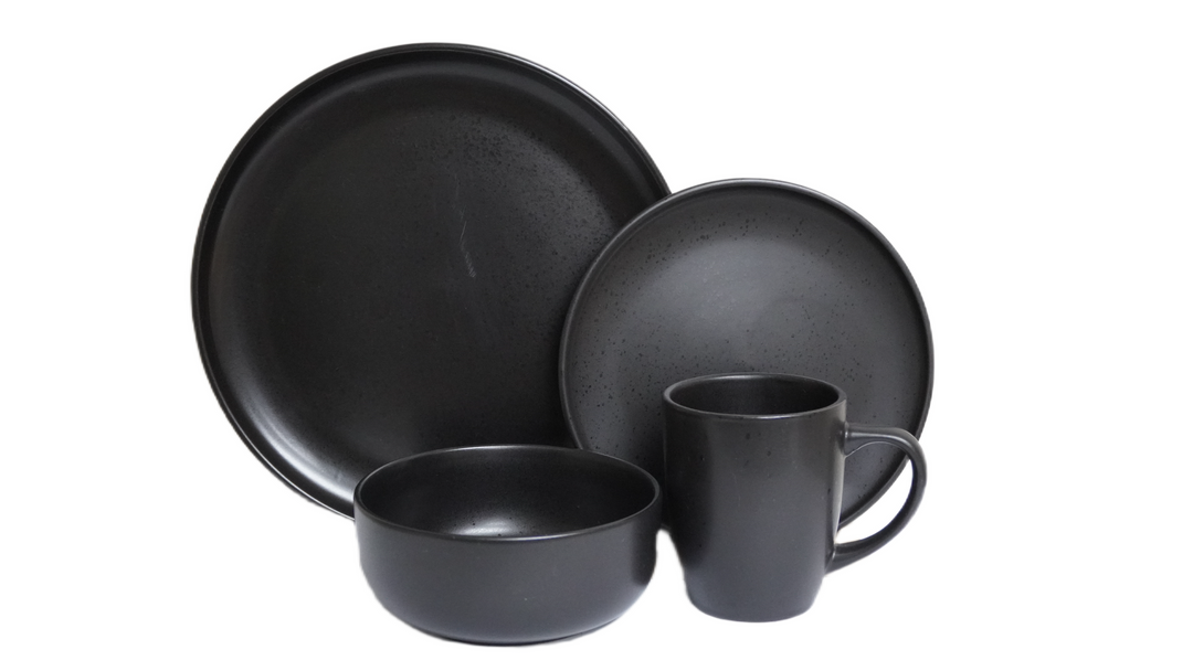 AAH 16PCS DINNER SET PIT EDGE BLACK MATTE #10
