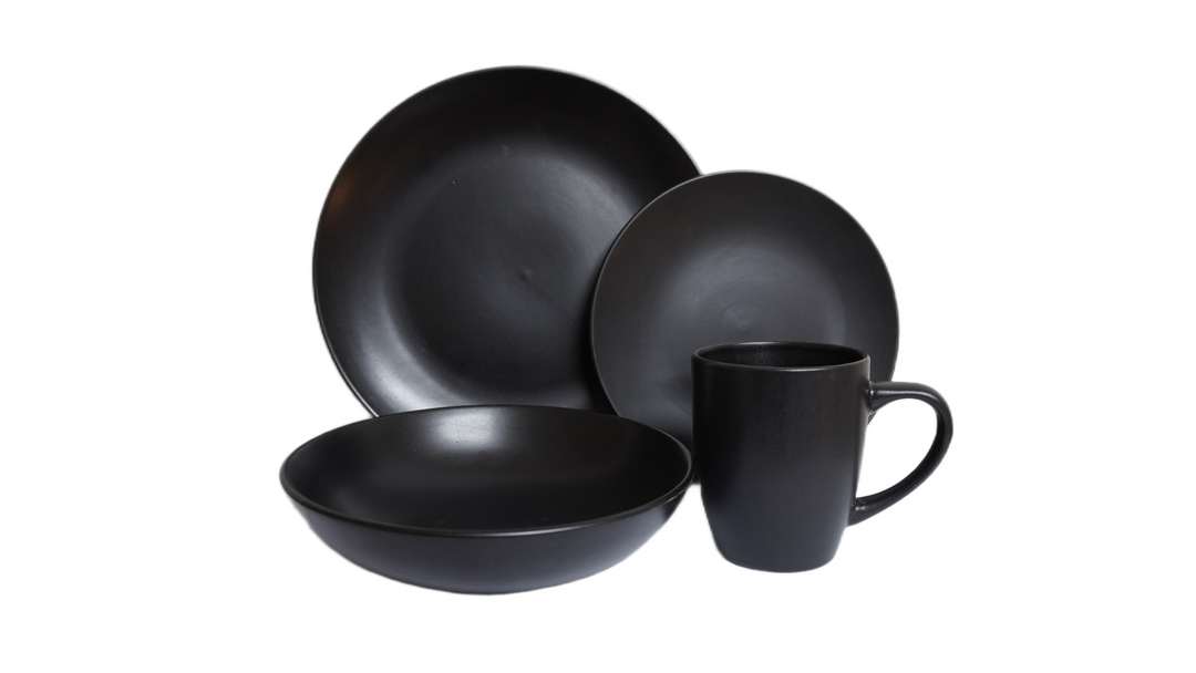 AAH 16PCS DINNER SET MOONLIGHT BLACK MATTE #122