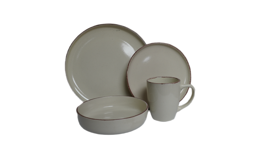 AAH 16PCS DINNER SET PINK WHITE EDGE #17