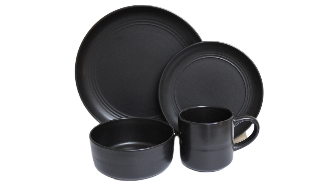 AAH 16PCS DINNER SET FOSSA EDGE BLACK MATTE #2