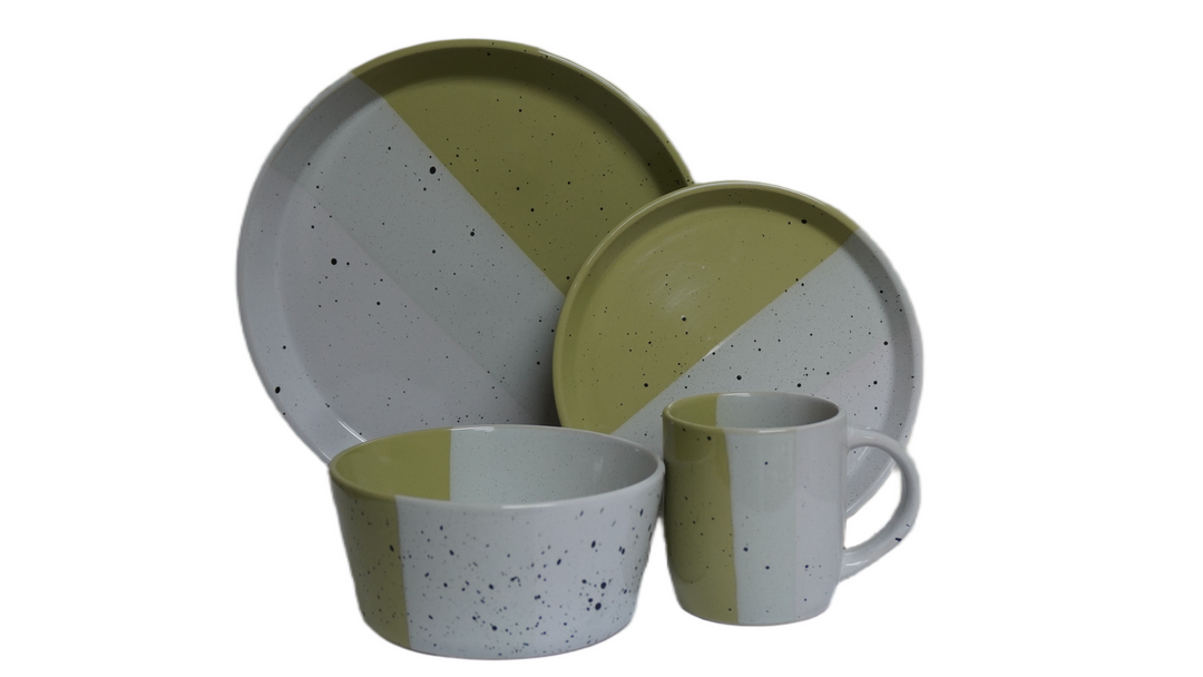 AAH 16PCS DINNER SET GLAZE 3 COLOUR #20