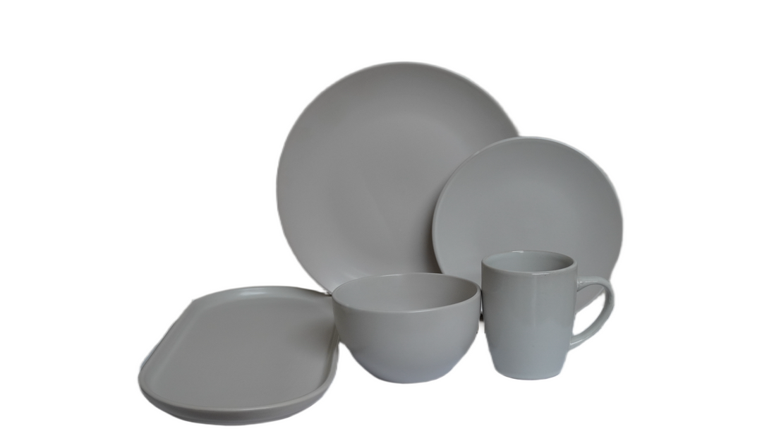 AAH 17PCS DINNER SET WHITE MATTE #3