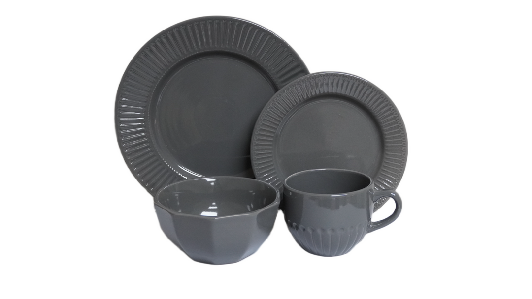 AAH 16PCS DINNER SET GREY RELIEF #69