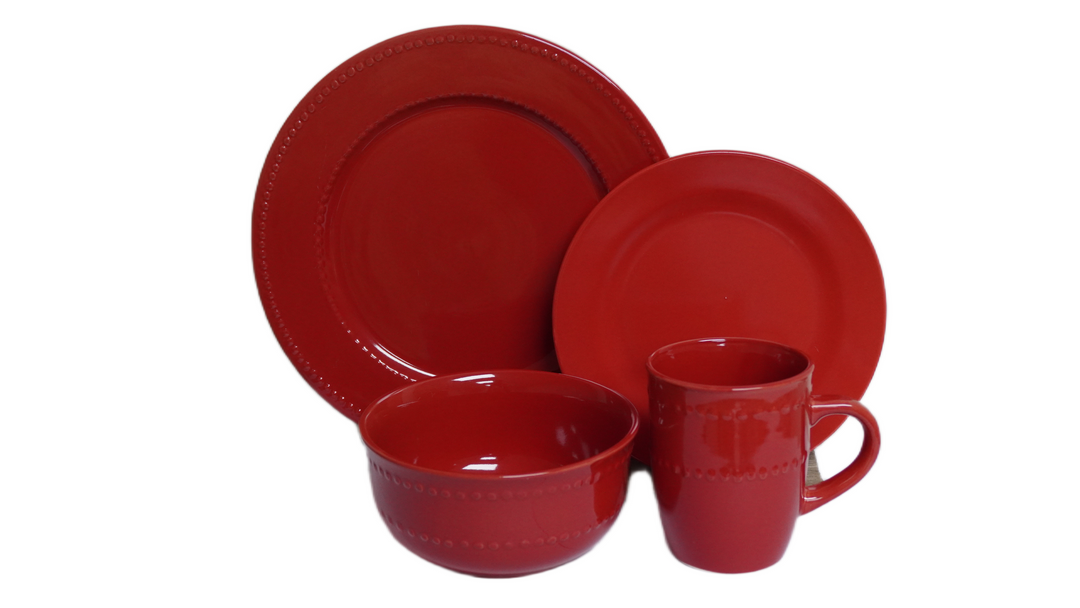 AAH 16PCS DINNER SET RED #72