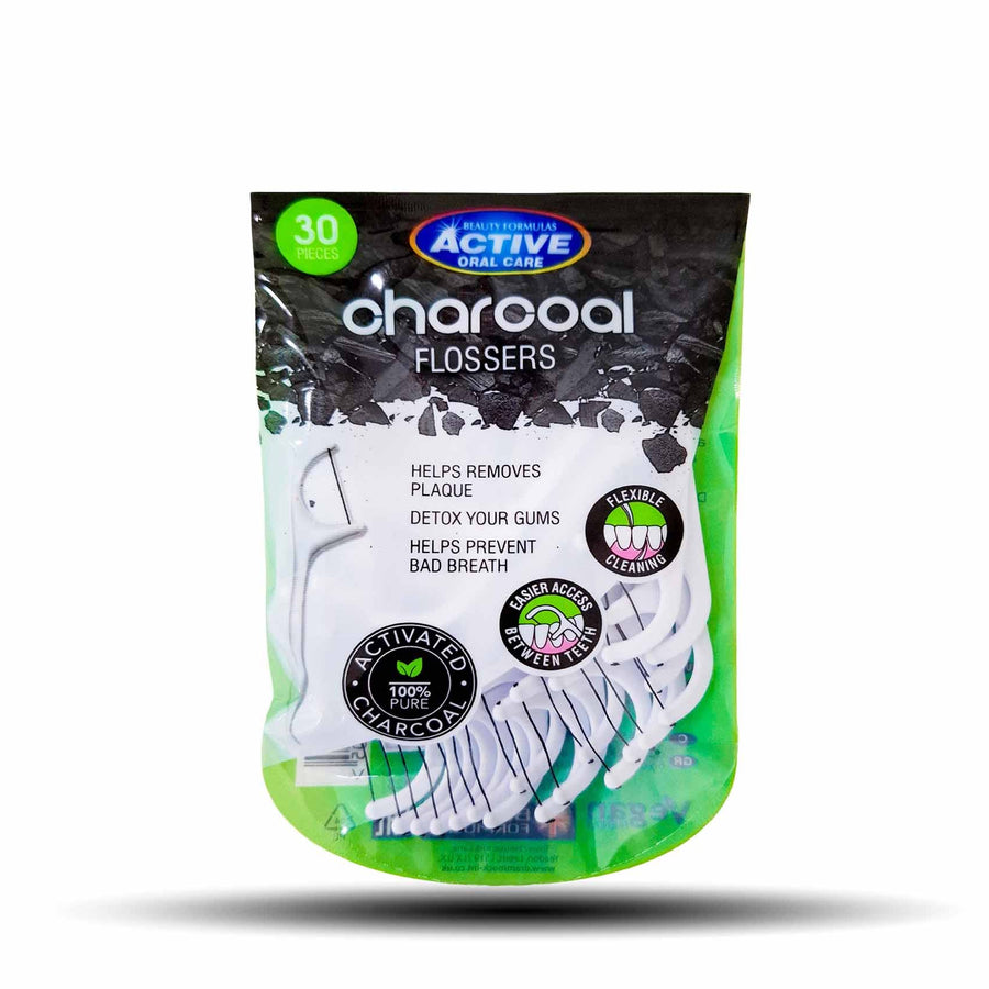Active Advanced  Mint Waxed Charcoal Floss 30'S