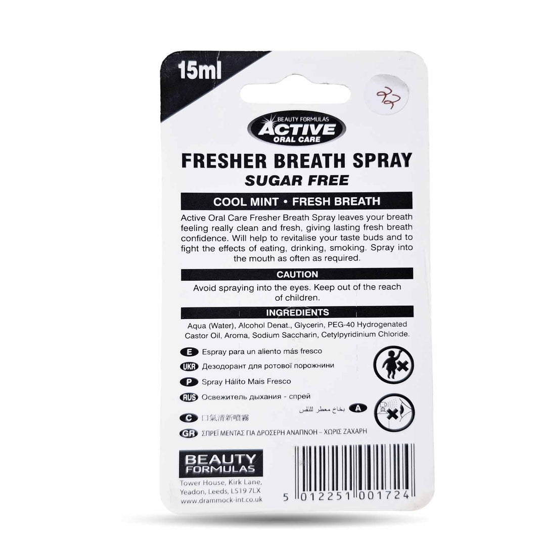 Active Fresher Breath Spray Sugar Free Coolmint 15Ml