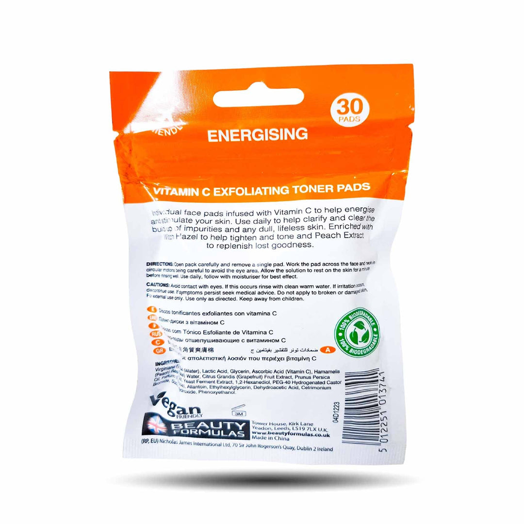 Beauty Formulas Vitamin C Exfoliatinging Toner Pads 30'S