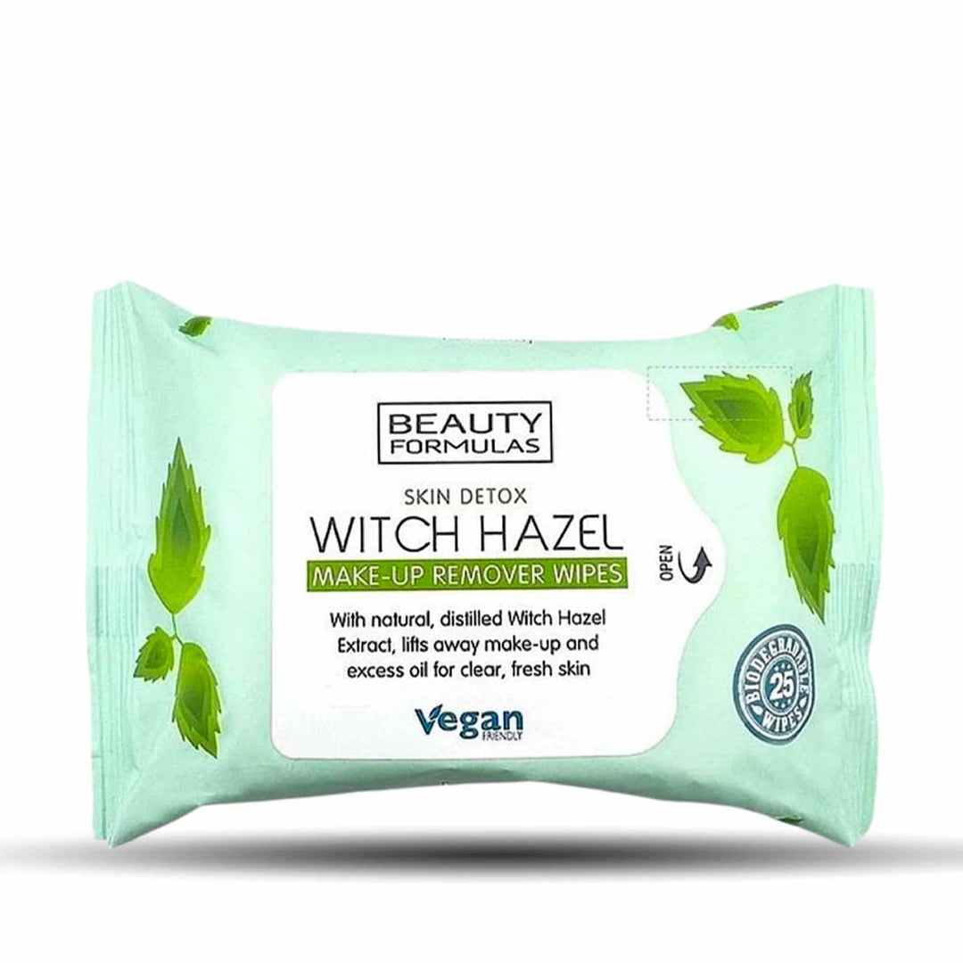 Beauty Formulas Witch Hazel Biodegradable Make -Up Removal Wipes 25'S