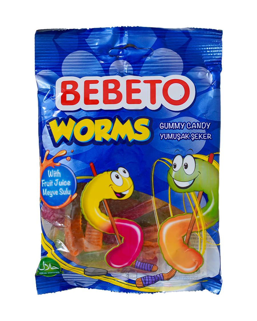 Bebeto Gummy Candy Worms 80G