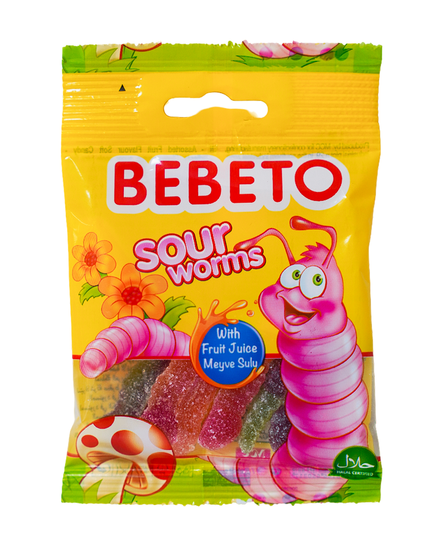 Bebeto Soft Candy Sour Worms 18G
