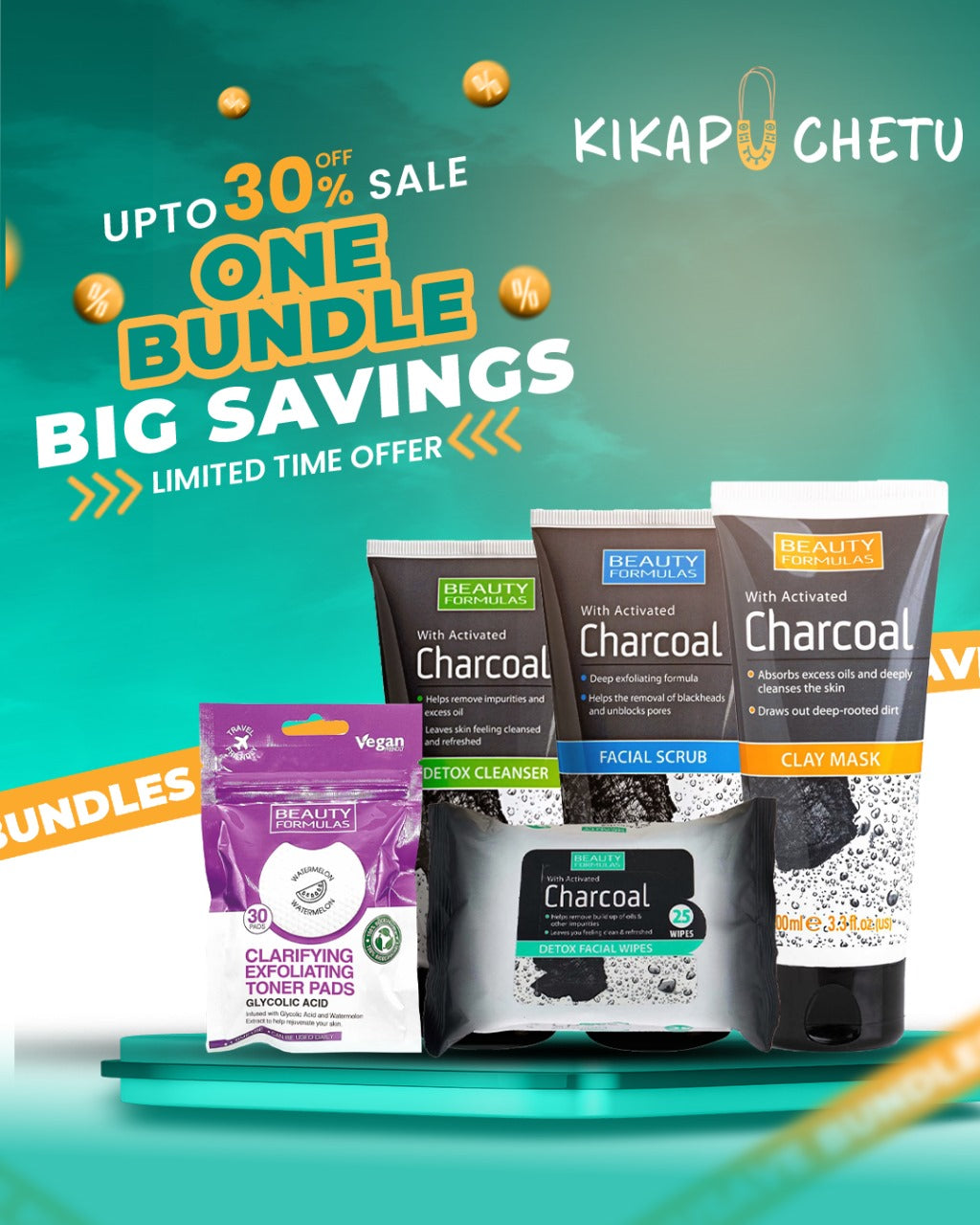 Beauty Formulas Charcoal Skin Care Set
