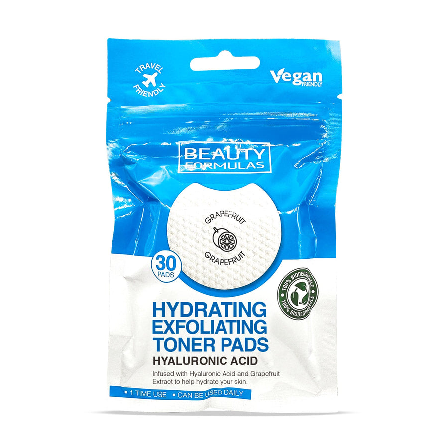 beauty formulas hyaluronic acid exfoliating toner pads 30's