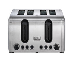 B&D Toaster 4-Slice Parallel Slot Et444-B5, Stainless Steel