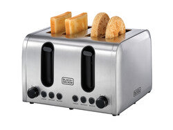 B&D Toaster 4-Slice Parallel Slot Et444-B5, Stainless Steel