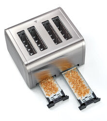 B&D Toaster 4-Slice Parallel Slot Et444-B5, Stainless Steel