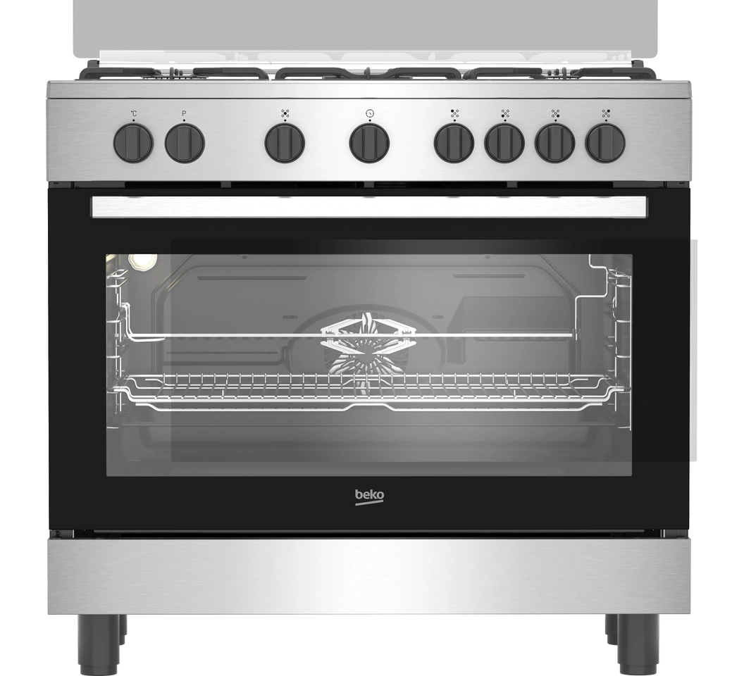 Beko Cooker Bgm 12125 Ex 90Cm 4G + 1Wok 8-Fn Eo Inox