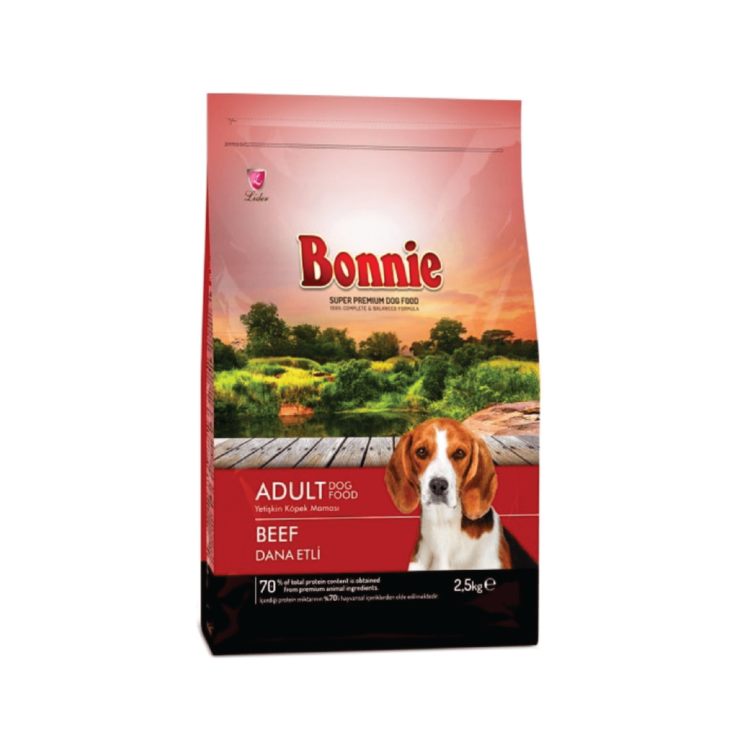 Bonnie Adult Dog Food Beef 2.5Kg
