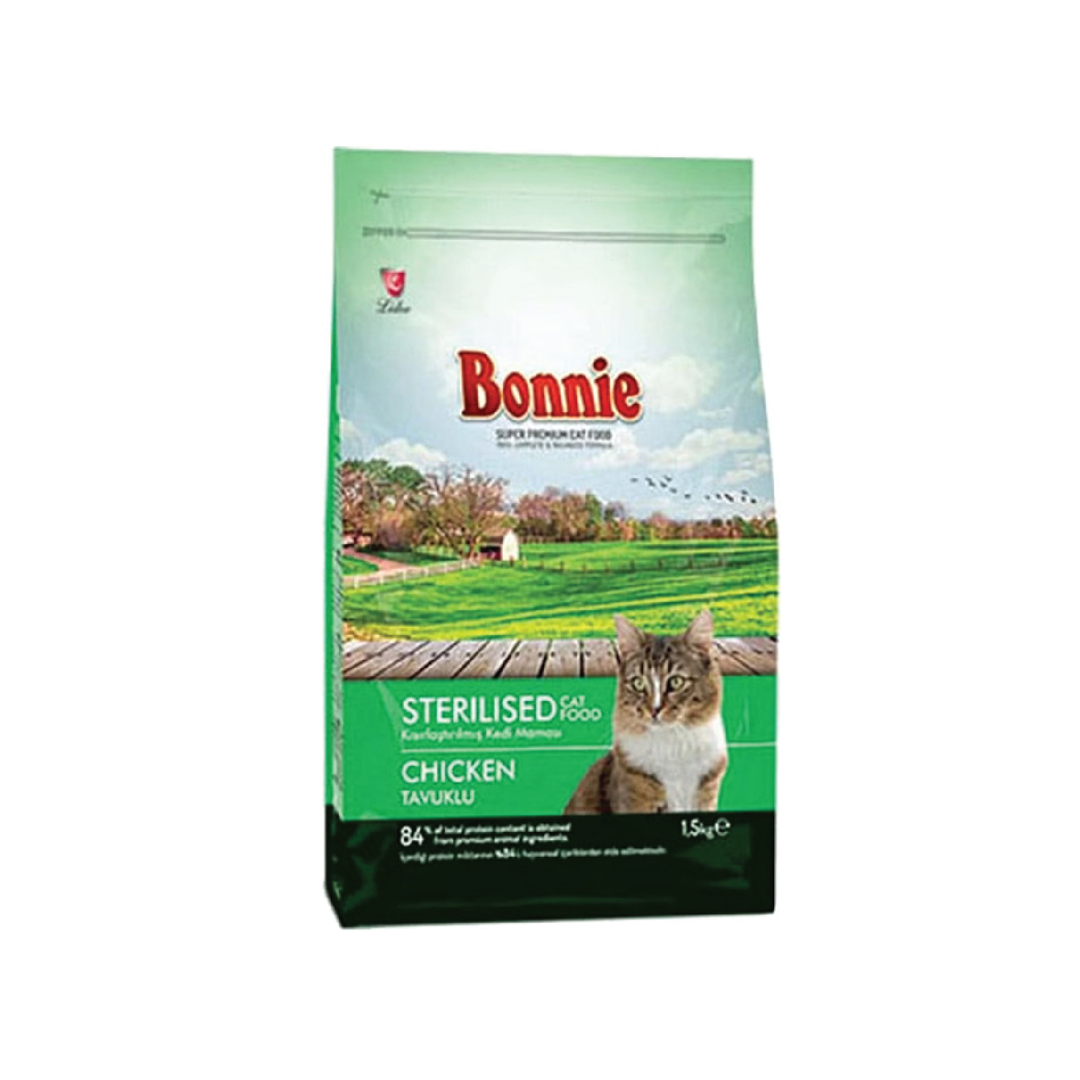Bonnie Sterilised Adult Cat Food Chicken 1.5Kg