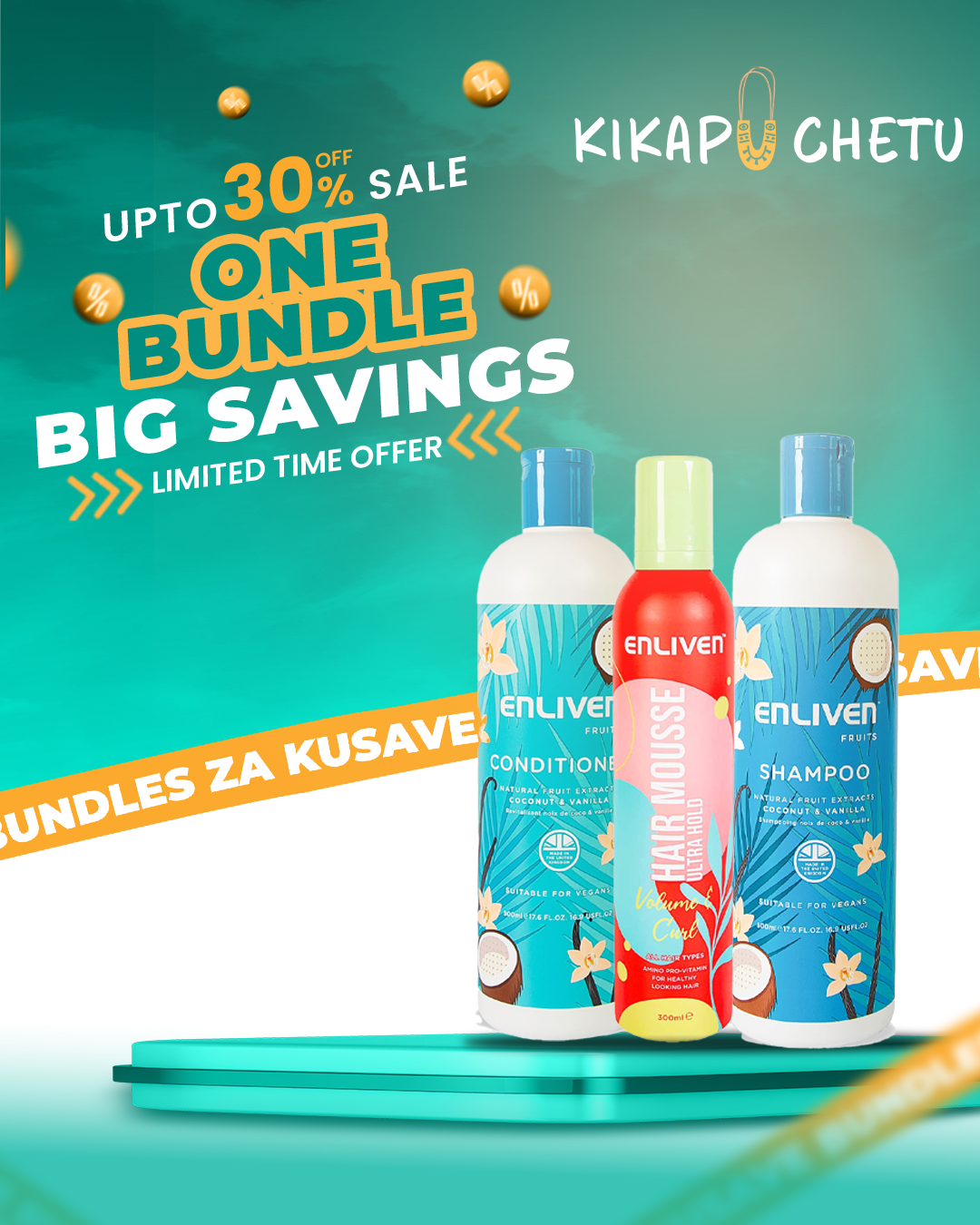 Enliven Coconut & Vanilla Hair Care Set