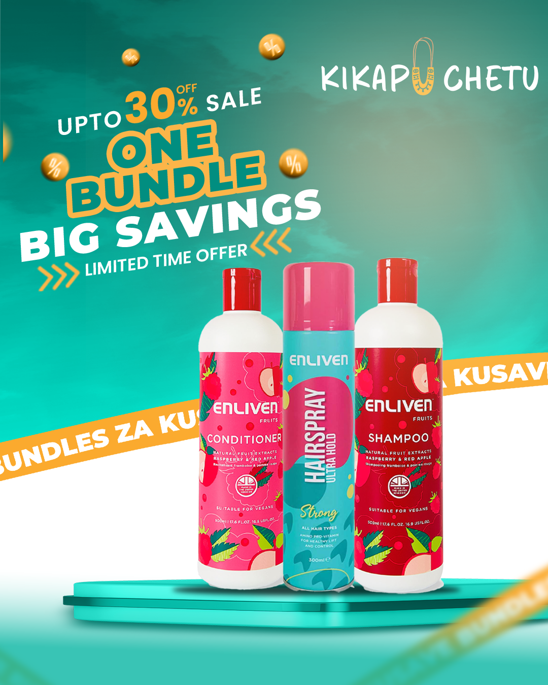 Enliven Berry & Apple Bounce + Hold Hair Set