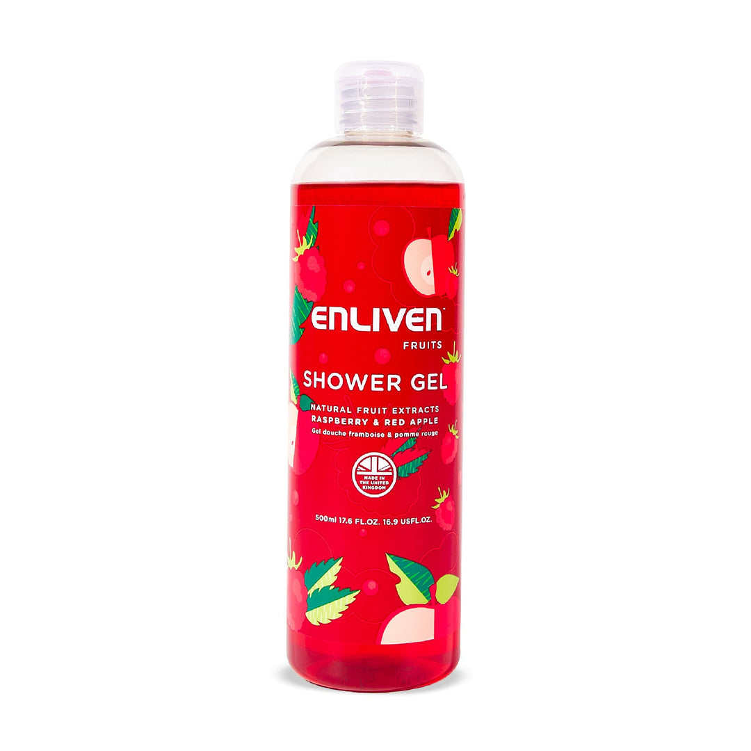 enliven shower gel  raspberry red apple 500ml