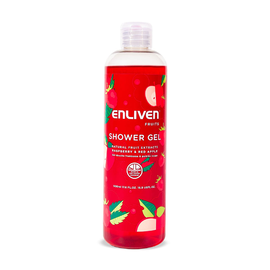 enliven shower gel  raspberry red apple 500ml