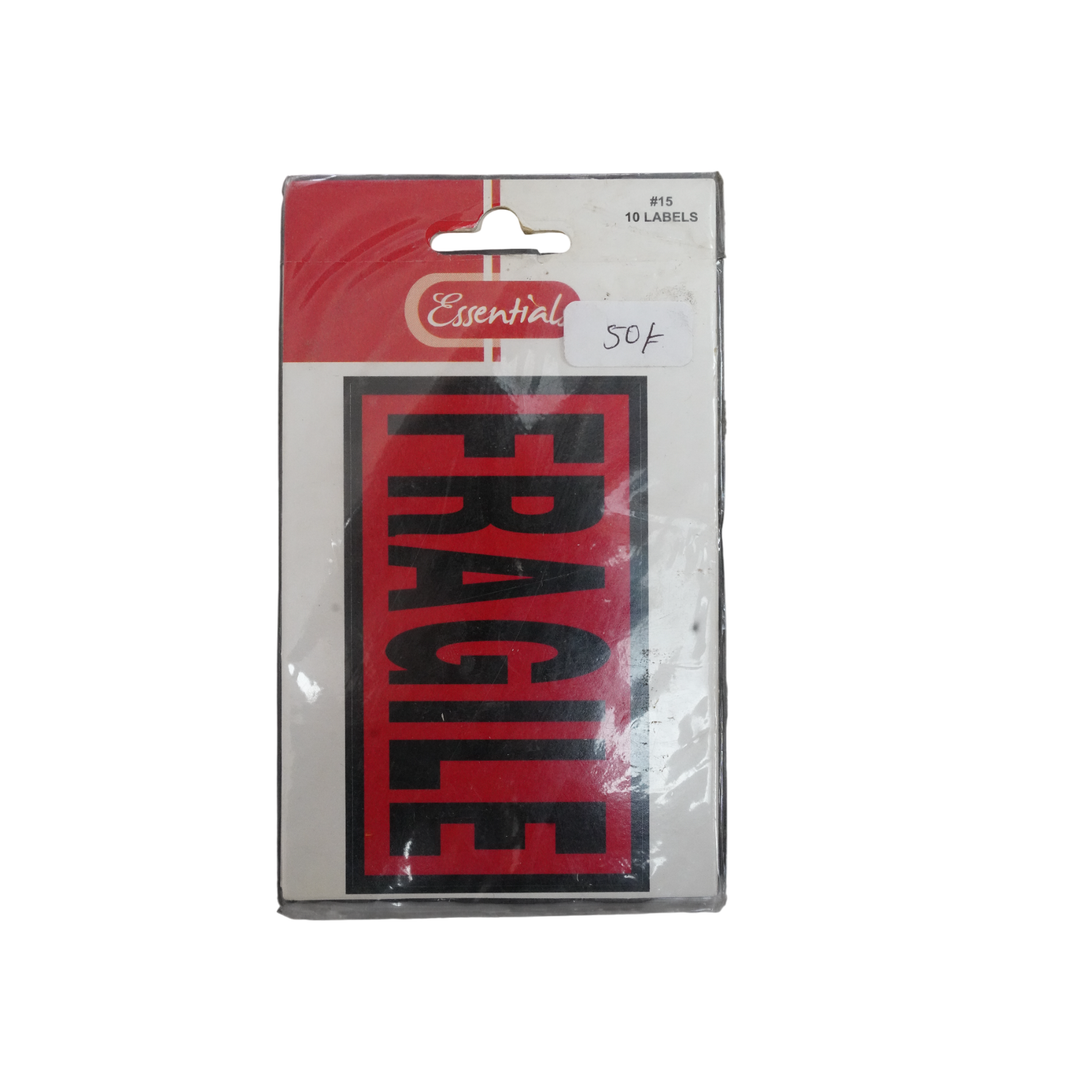 Essentials Fragile Labels 8X13.5Cm 10L#15