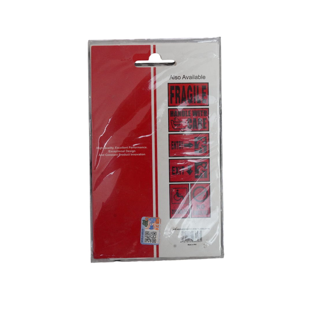 Essentials No Smoking Lables 8X13.5Cm 10L#15E