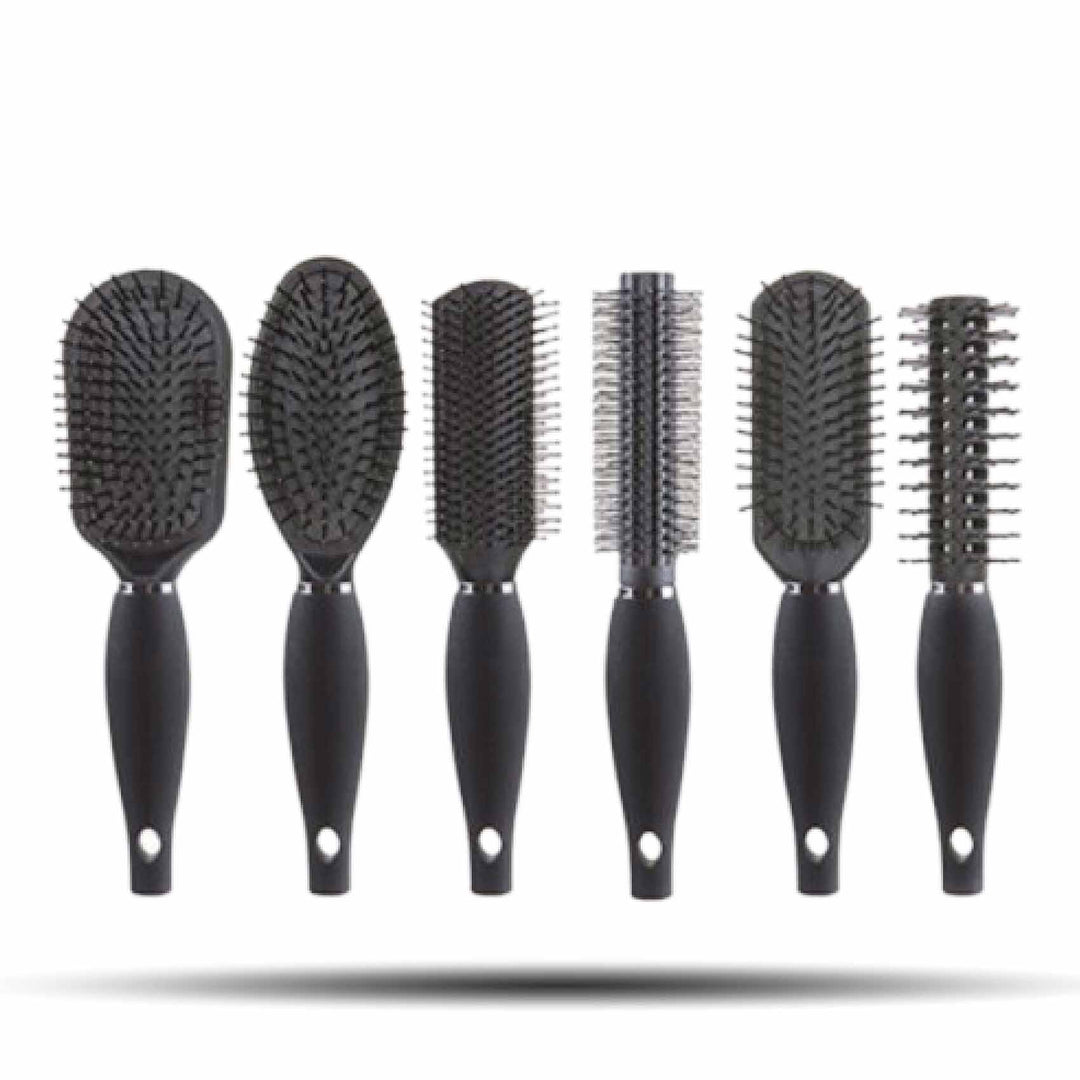 Hair Brush Black 6Asst