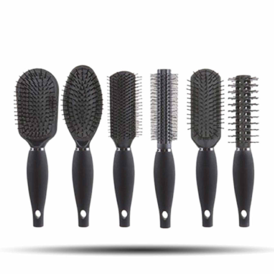 Hair Brush Black 6Asst