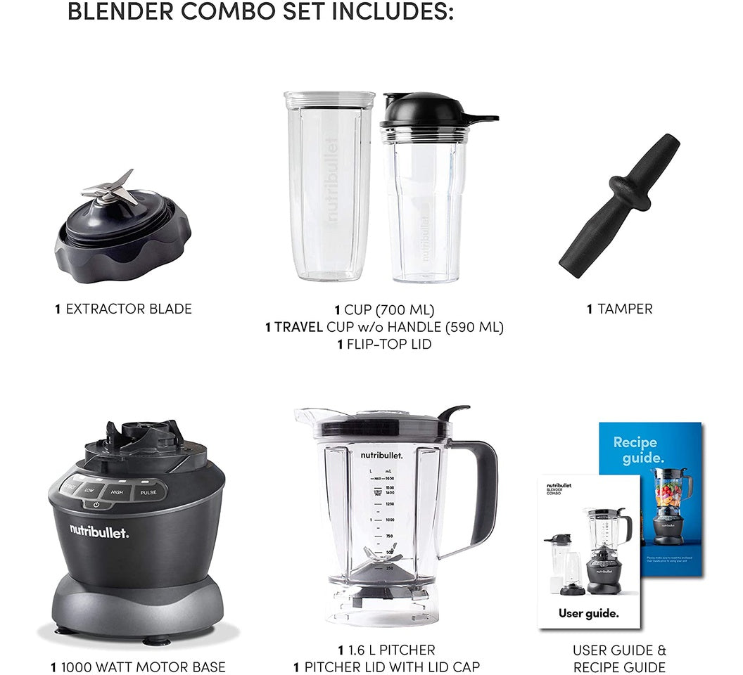 Nutri Bullet Nbc-0910B Full Size Blender Combo 1000