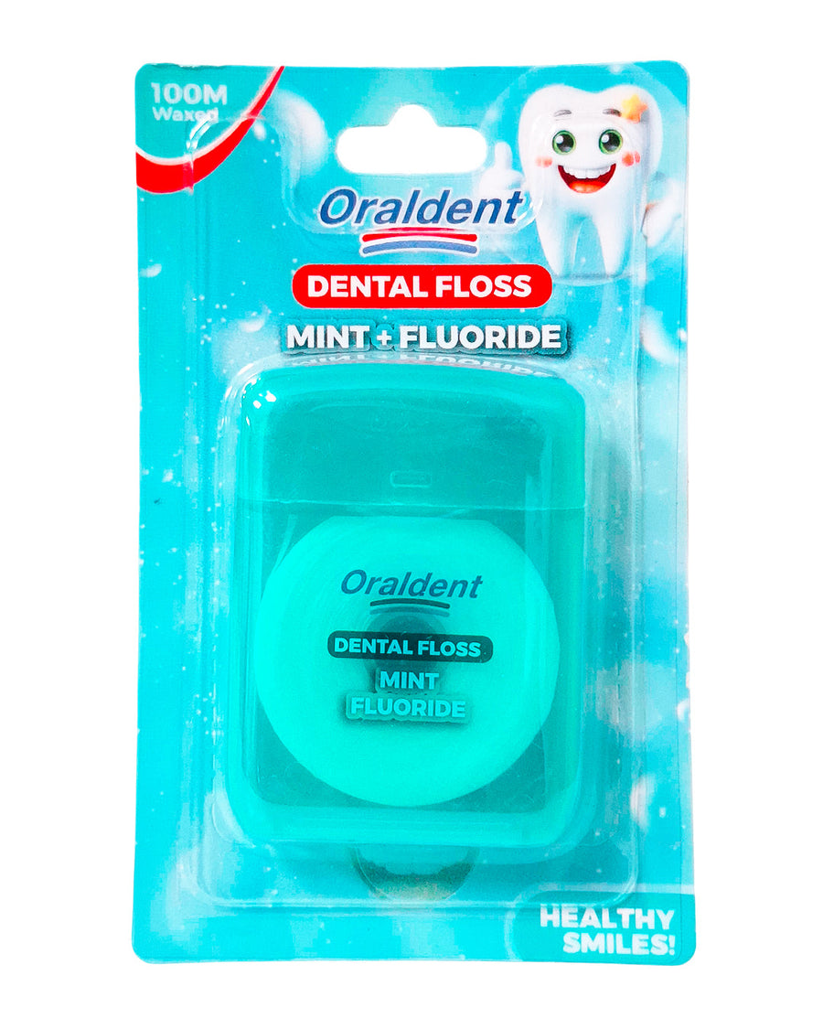 Oraldent Dental Floss Wax Mint Fluoride 100M